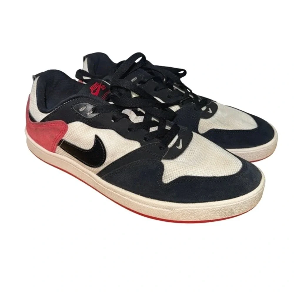 Nike SB Alleyoop Mens Size 9 Pre-Owned Sneakers White Black Red CJ0882-102 Skate